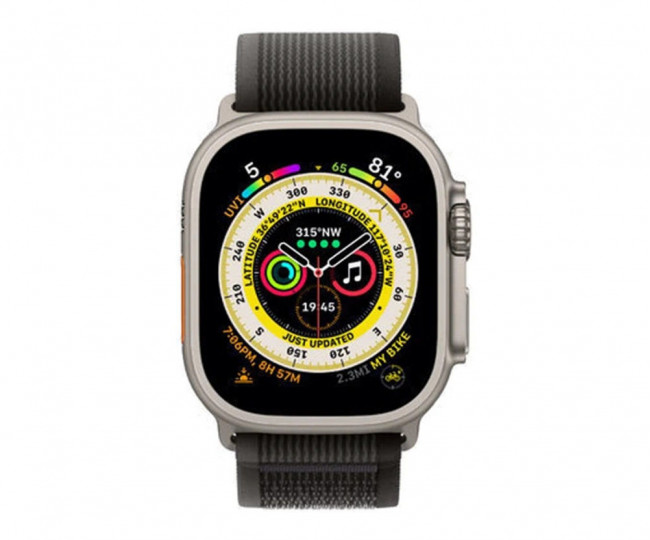 Apple Watch Ultra GPS + Cellular 49mm Titanium Case with Black/Gray Trail Loop-M/L (MQF53/MQFX3) б/в